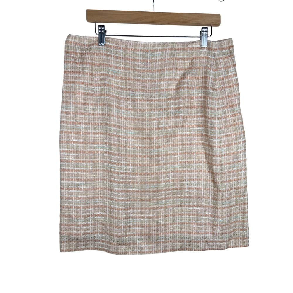 Alex Marie Tweed Pencil‎ Skirt size 14 Pink/Beige